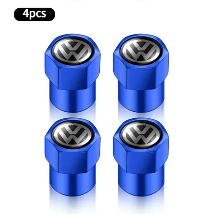 4 tapas de válvula de neumático de coche, emblema de metal, funda para VW, Volkswagen, Golf, Polo, Passat, Touran, accesorios de estilo de coche.