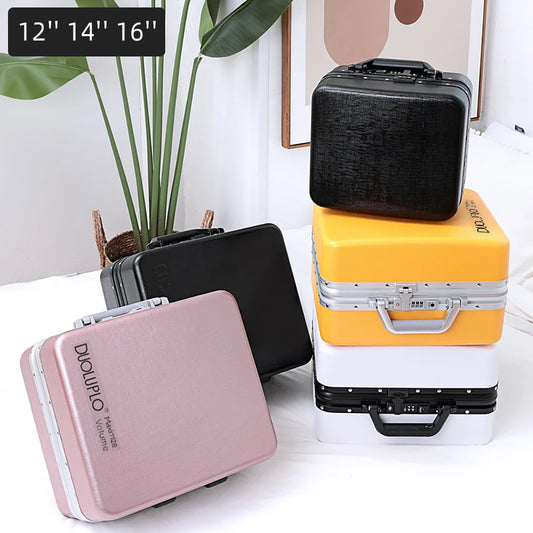 Maletas de viaje de cabina de 12/14/16 pulgadas, tamaño pequeño, estuches de maquillaje para mujer, maletín para hombre con cerradura TSA, equipaje de mano para caja de viaje