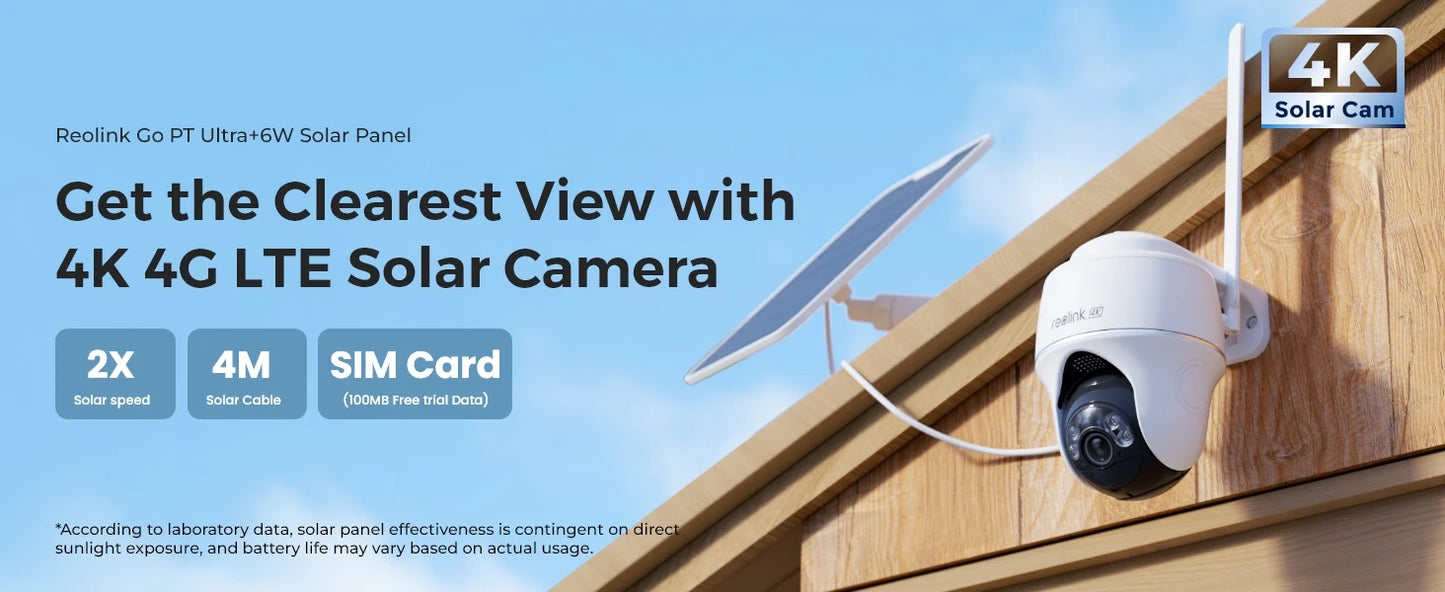Cámara de seguridad celular REOLINK 4K, SIM 3G/4G LTE, alimentación solar, visión nocturna a color, almacenamiento local/en la nube, cámara exterior con batería