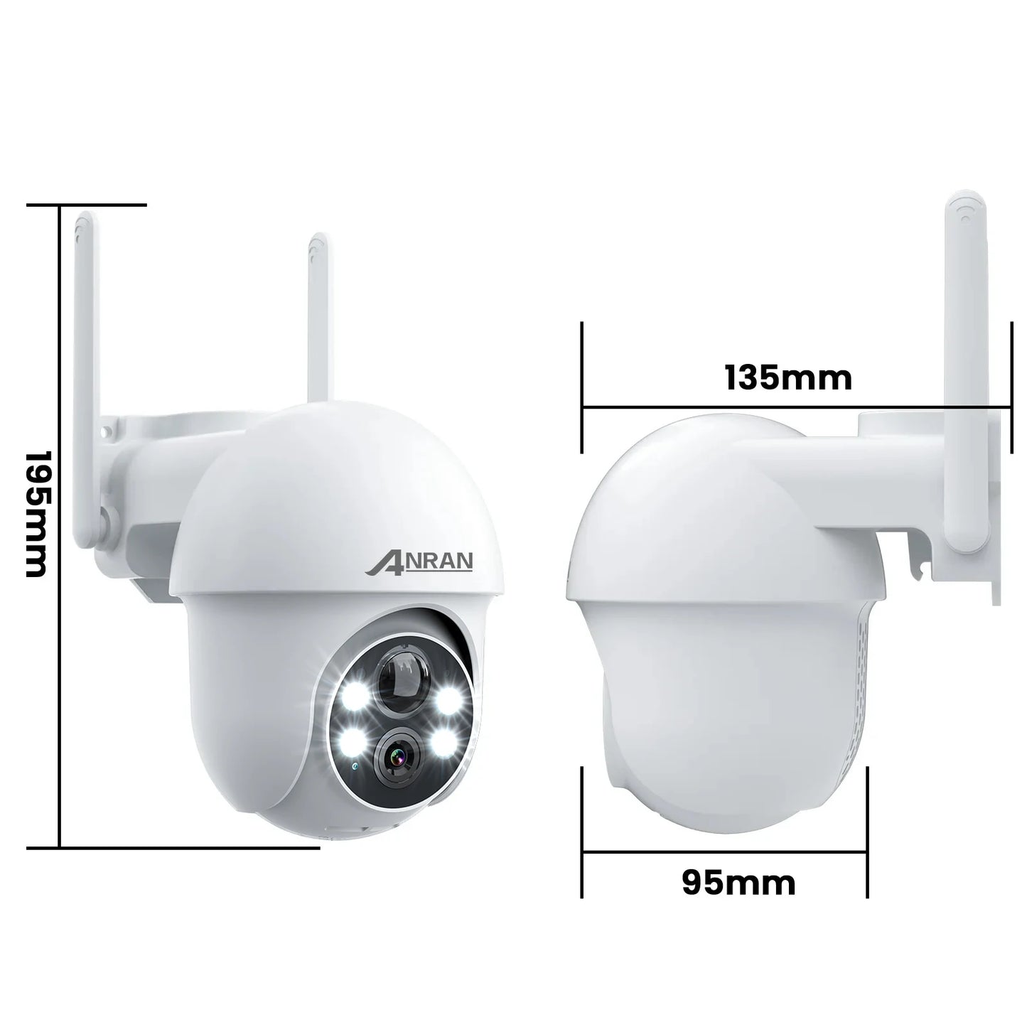 Cámara de seguridad WiFi con batería solar 1296P, rotación de 360°, detección de humanoides inalámbrica, alarma con sirena y sirena.