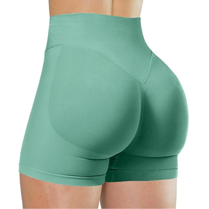 Pantalones cortos de yoga de cintura alta de verano, modernos y sexys, para correr y hacer ejercicio, leggings de yoga de color sólido.