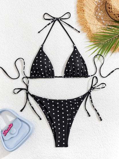 Conjunto de bikini para mujer, novedad de 2025, con tiras laterales ajustables, traje de baño de alta gama, sexy, de dos piezas, para playa, de verano, push up.