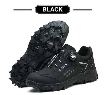 Botas de seguridad con puntera de acero para hombre - Calzado de trabajo resistente a perforaciones, antideslizante y duradero para la construcción y uso industrial en exteriores.