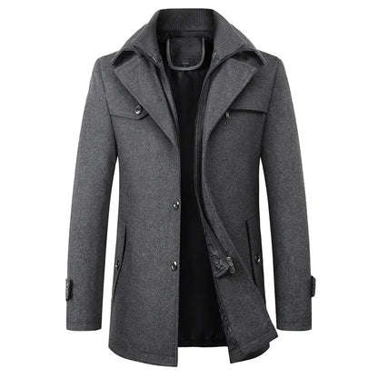 Abrigo de lana para hombre, nuevo modelo 2023, informal, de negocios, a la moda, grueso, cálido, extra moderno, chaqueta de moda fluida.