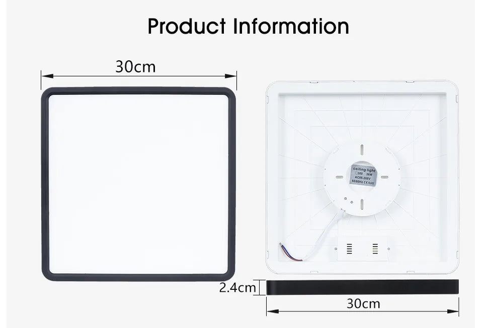 Lámpara de techo LED inteligente MARPOU Tuya con diseño de madera, control por voz mediante aplicación Alexa/Google y mando a distancia. Lámpara de techo cuadrada para salón.
