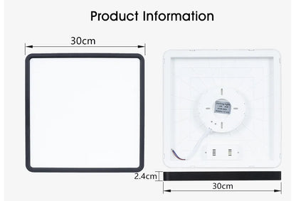 Lámpara de techo LED inteligente MARPOU Tuya con diseño de madera, control por voz mediante aplicación Alexa/Google y mando a distancia. Lámpara de techo cuadrada para salón.