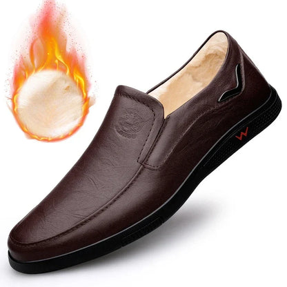 Zapatos de hombre hechos a mano, zapatos de cuero para negocios, mocasines con suela de goma, zapatos casuales sin cordones para hombre, zapatos de oficina para trabajo, zapatos de vestir planos negros.