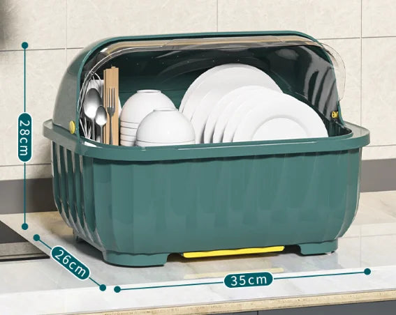 Escurridor de platos de cocina con bandeja de goteo extraíble, soporte para secar utensilios, escurridor de platos, organizador de platos para cocina