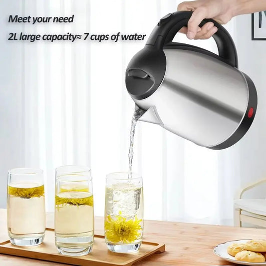 Hervidor eléctrico de acero inoxidable de 2 l, hervidor inteligente de 1500 W con silbato, samovar, tetera térmica para té y café, regalo