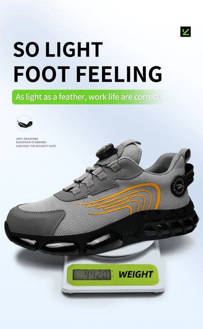 Summer Work Safety Protection Shoes Air Cushion Breathable Safety Shoes Anti-stabbing -smash Lightweight Sports Shoes For Men