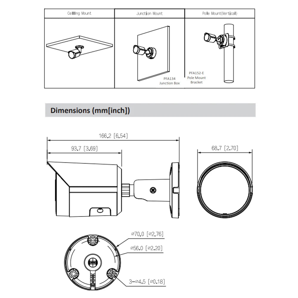 Cámara IP tipo bala Dahua de 8 MP, 4K, IPC-HFW2841S-S, 4 MP, IPC-HFW2441S-S. PoE, IR, micrófono integrado, ranura para tarjeta SD. Sistema de videovigilancia WizSense.