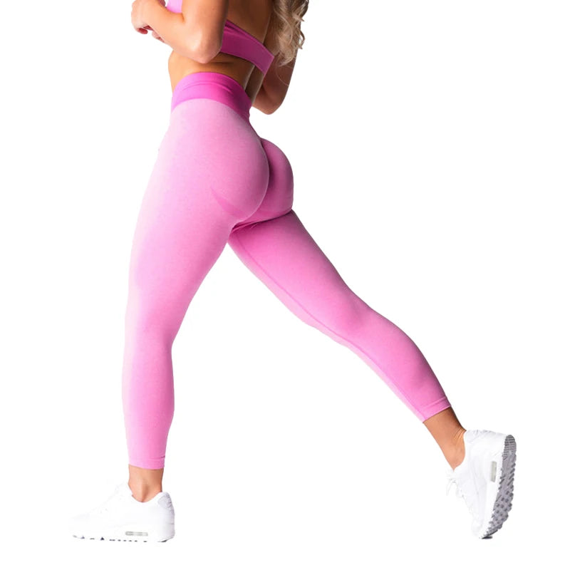 Nuevas mallas deportivas sin costuras, tipo leggings, de spandex, para mujer, suaves, para entrenamiento, fitness, yoga, cintura alta, ropa de gimnasio.