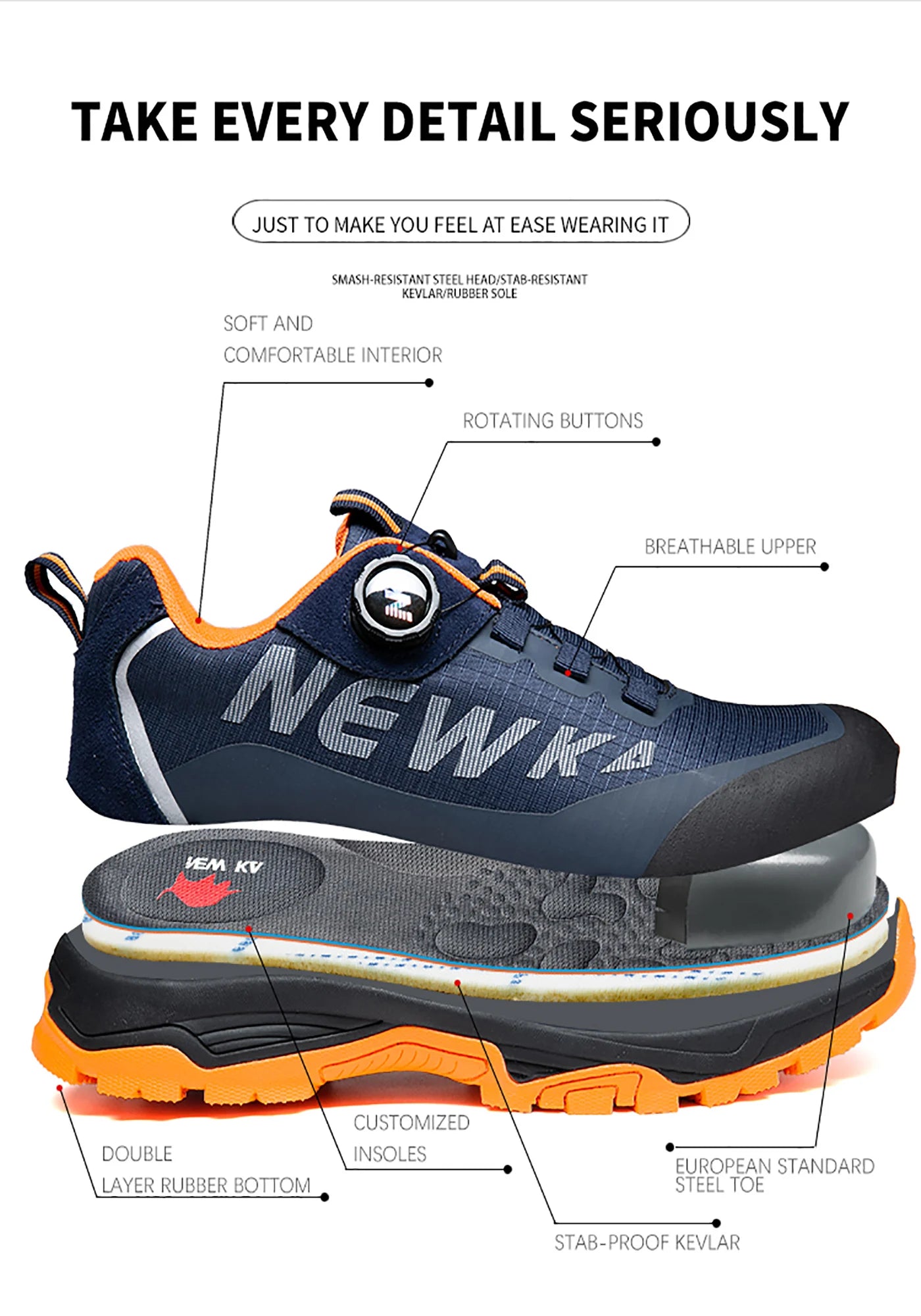 Nuevas botas de seguridad con hebilla giratoria para hombre, zapatillas de trabajo, botas para mujer, transpirables, con puntera de acero, resistentes a pinchazos.