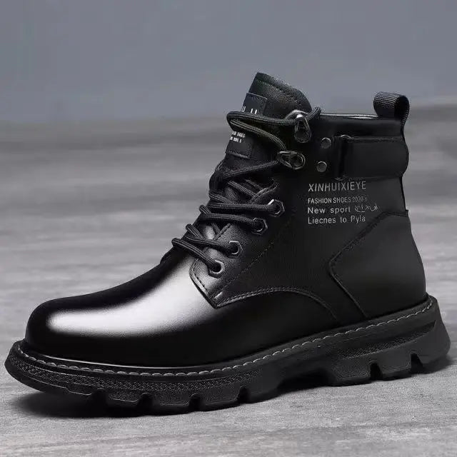 Botas de hombre de piel suave con forro interior, informales, para otoño e invierno, de alta calidad, versátiles, cómodas y que combinan con todo.