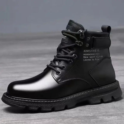 Botas de hombre de piel suave con forro interior, informales, para otoño e invierno, de alta calidad, versátiles, cómodas y que combinan con todo.