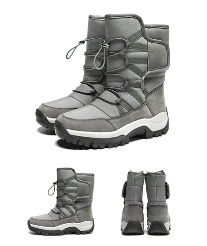 Nuevas botas de nieve cálidas de felpa para hombre, botas altas de invierno para hombre, botas de moto impermeables de invierno, botas de senderismo antideslizantes para exteriores para hombre.