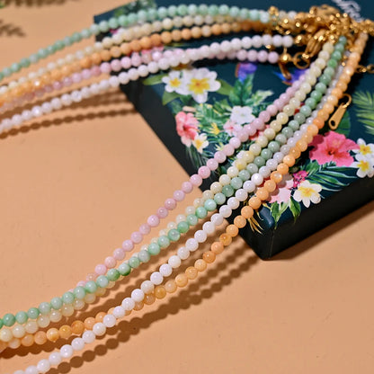 MOON GIRL Gargantilla de corazón con cuentas de nácar, collar de concha natural teñida a la moda para mujer, collar de acero inoxidable para mujer