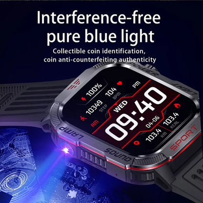 Nuevo reloj inteligente militar con GPS para Huawei y Xiaomi, linterna, brújula, resistente al agua, rastreador deportivo para exteriores, Bluetooth y llamadas.