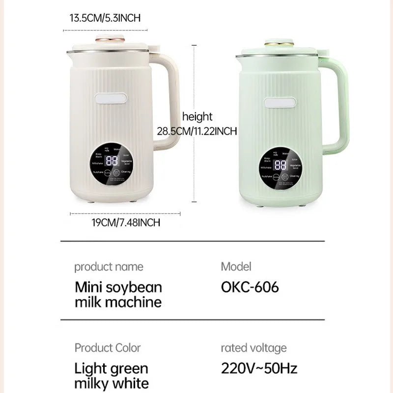 Licuadora eléctrica multifuncional de leche de soja de 220 V/110 V, licuadora automática para jugo de frutas, hervidor de agua para hervir leche de soja.