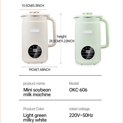 Licuadora eléctrica multifuncional de leche de soja de 220 V/110 V, licuadora automática para jugo de frutas, hervidor de agua para hervir leche de soja.