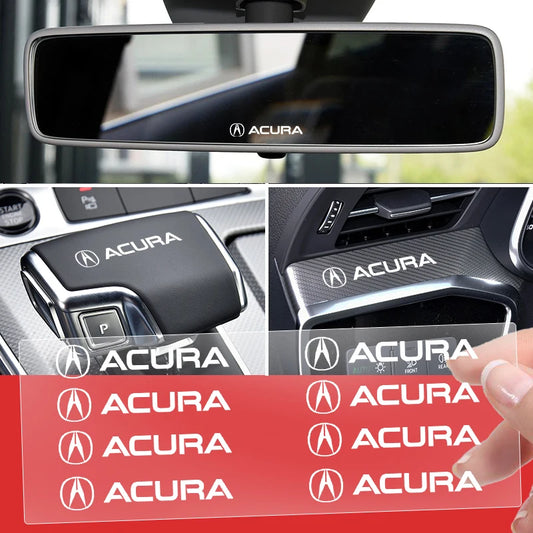 Pegatinas para el interior del coche, calcomanías de control central, emblema, insignia, estilo de coche para Acura RDX, Integra, TLX, CDX, MDX, RDX, ZDX, accesorios para coche.
