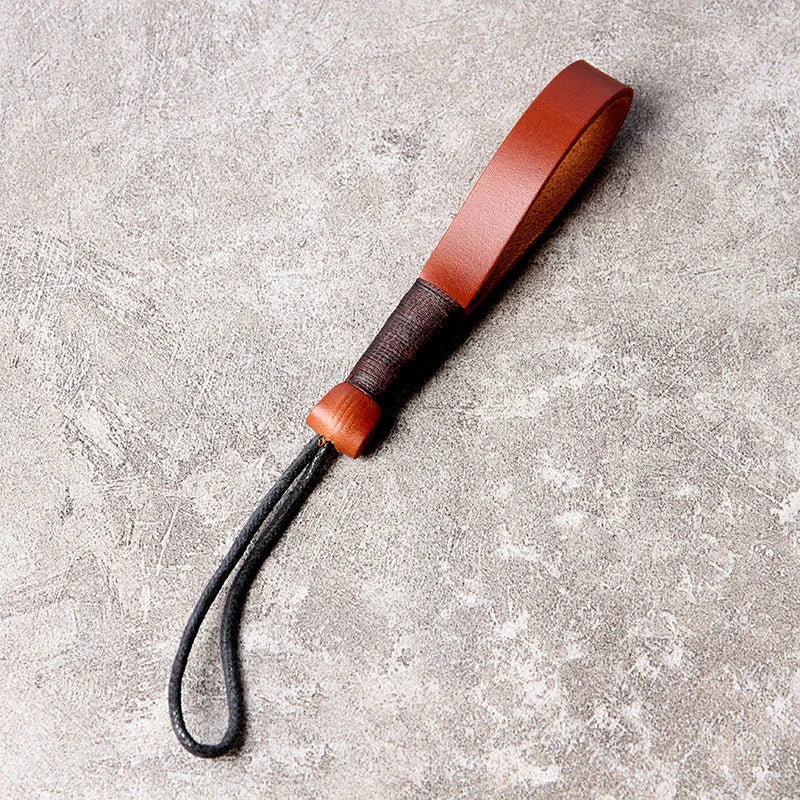Llavero de coche para hombre, sencillo, de piel de vaca, con mosquetón, gancho de escalada, llavero, anillos, regalo, llavero interior de coche, bolsa.