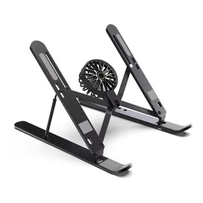 Base de refrigeración de aluminio para portátil con ventiladores: soporte ergonómico ajustable para portátil de 18 pulgadas, soporte plegable para ordenador portátil.