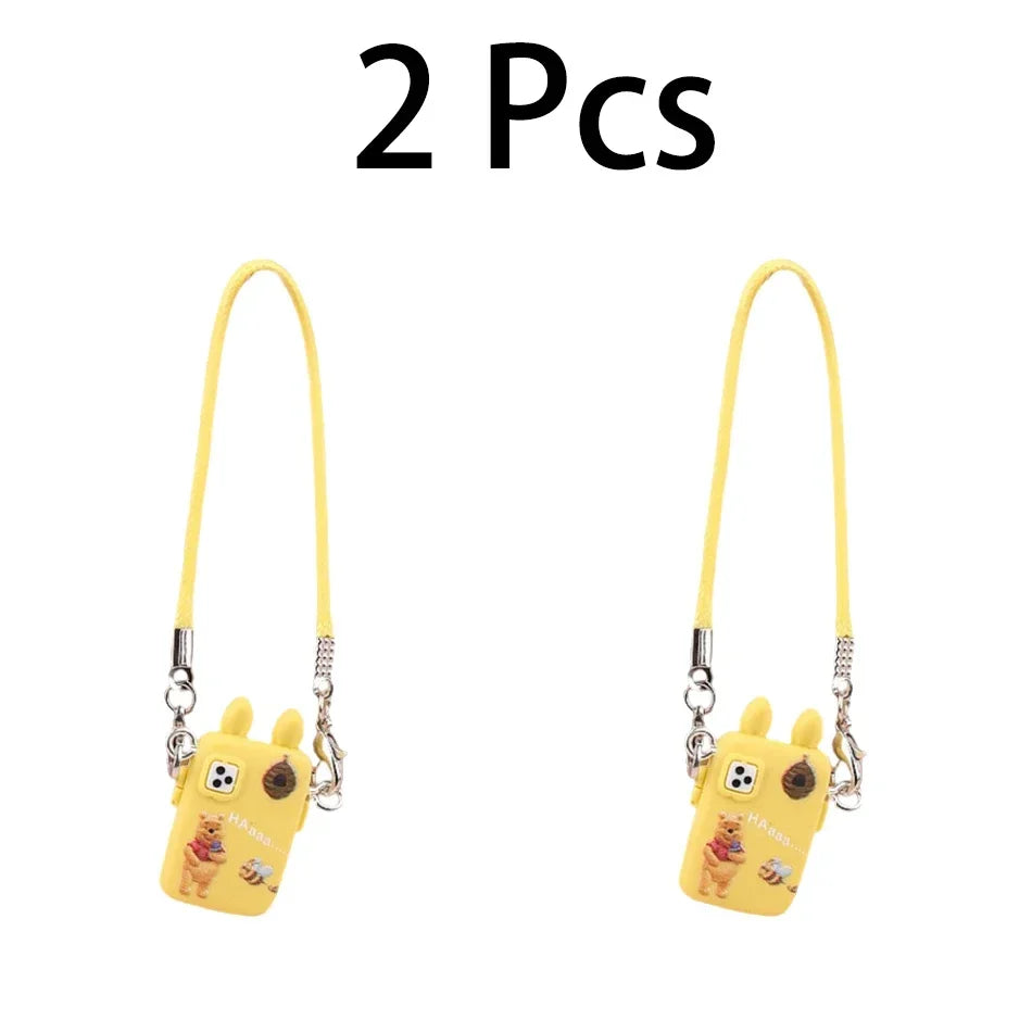 Accesorios para Labubu Accesorios para Crybaby Bolso para cámara de teléfono estilo dibujos animados Accesorios para muñecos de peluche Colgante Abanico Regalo de cumpleaños
