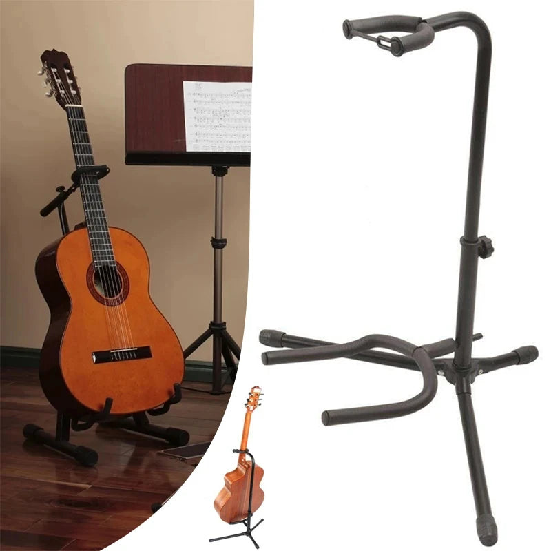 Soporte vertical para guitarra, plegable y ajustable, para ukelele, pipa, bajo, folk, clásico, eléctrico, de madera