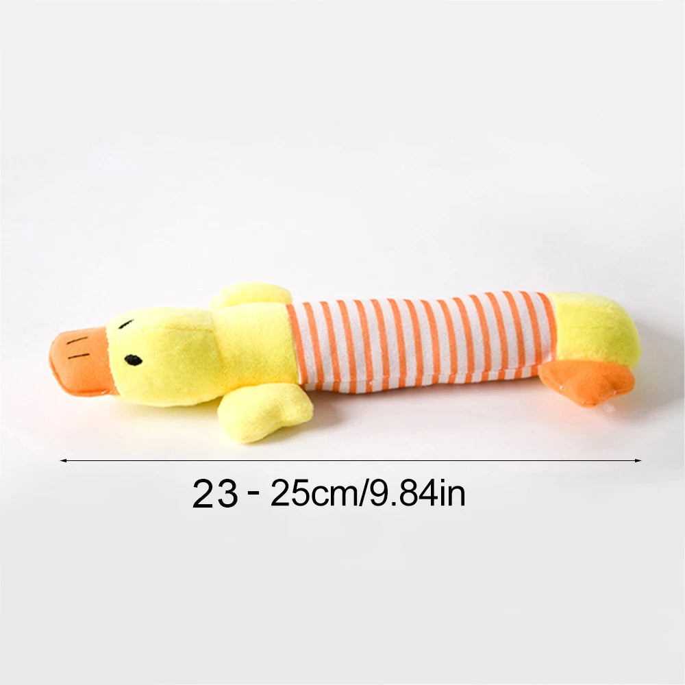 Divertido juguete de imitación de animal sin relleno para perros con chirriadores, duradero, de peluche sin relleno, con sonido chirriante, para masticar y arrugar.