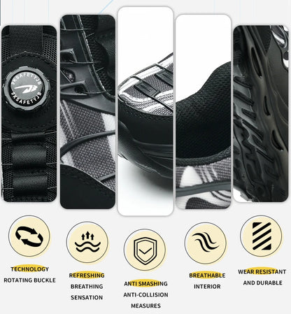 Calzado de seguridad talla 47 48 para hombre y mujer, zapatos de trabajo con puntera de acero, ligeros, botas de seguridad indestructibles, zapatillas de trabajo.