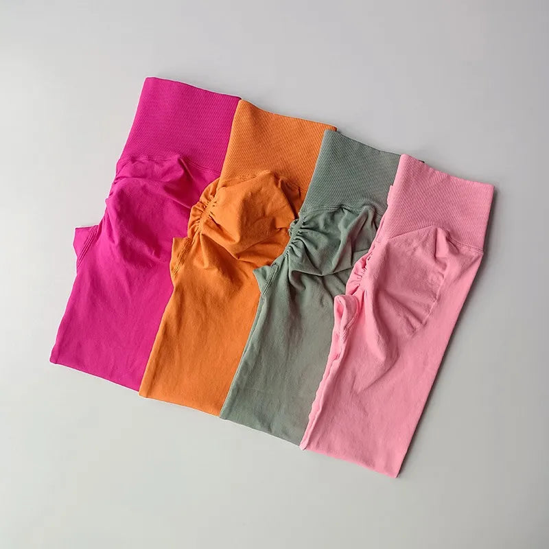 Pantalones de yoga deportivos sin costuras de cintura alta, leggings deportivos para levantar caderas, gimnasio, correr, de secado rápido, ajustados.