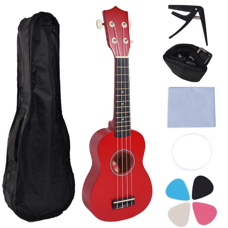 Ukelele de 21 pulgadas, instrumento musical educativo, juguete de guitarra acústica, textura para clases de música y práctica en casa.