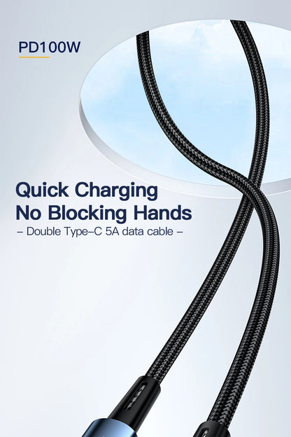 Cable USB tipo C a USB tipo C Essager de 100 W con ángulo de 90 grados para iPad, MacBook Pro, Xiaomi, Samsung y Huawei, carga rápida tipo C.