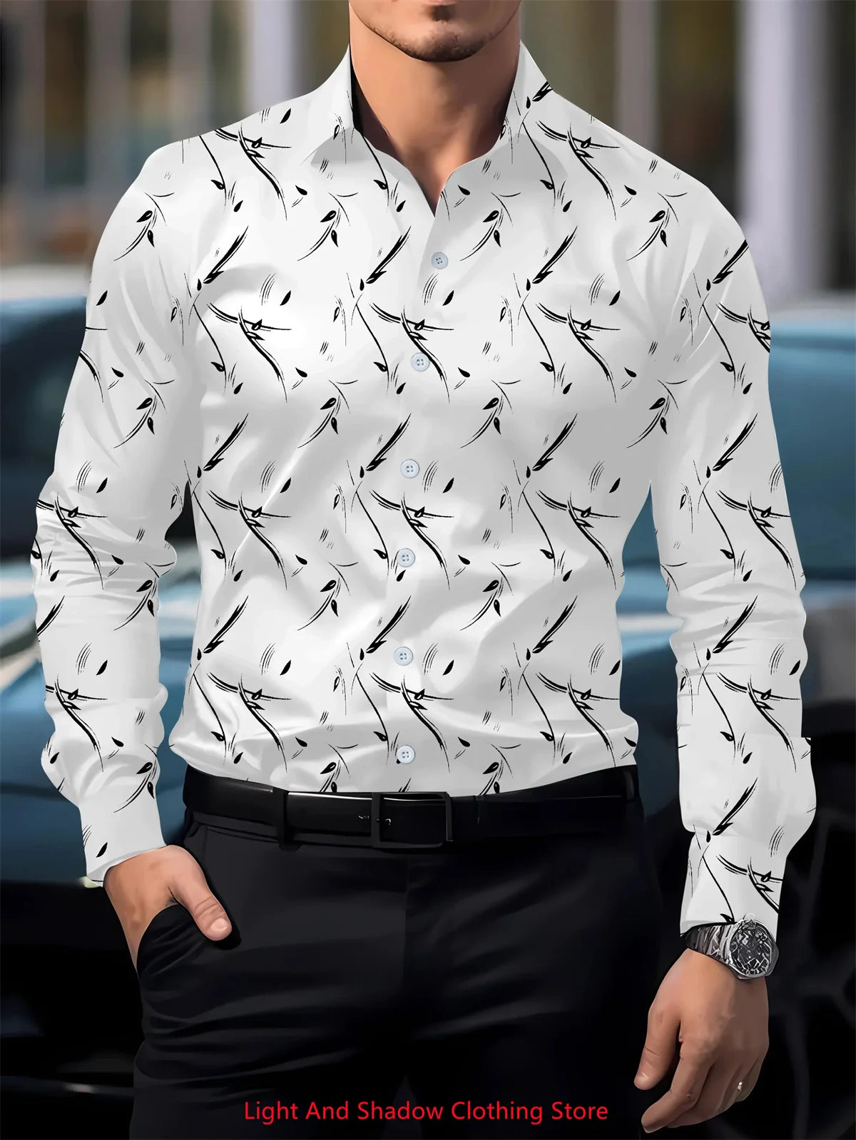 Camisa de manga larga con solapa y botones para hombre, de alta calidad, cómoda y suave, ideal tanto para ocasiones formales como informales.
