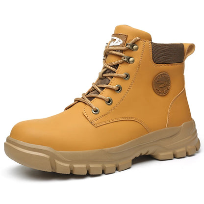 Botas de seguridad de caña alta para hombre, zapatos de seguridad impermeables con punta de acero, zapatos de soldador para construcción, zapatos de trabajo protectores, talla 47 48