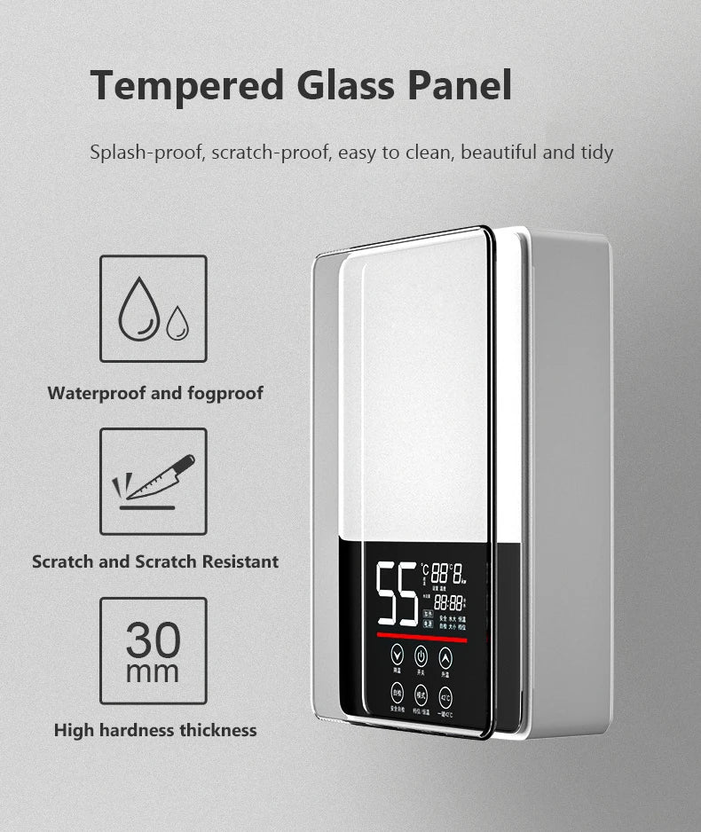 Calentador de agua eléctrico termostático DMWD de 7000 W con control remoto. Calentador instantáneo, resistente al agua y sin tanque, ideal para ducha o bañera.