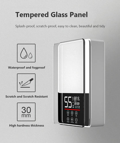 Calentador de agua eléctrico termostático DMWD de 7000 W con control remoto. Calentador instantáneo, resistente al agua y sin tanque, ideal para ducha o bañera.