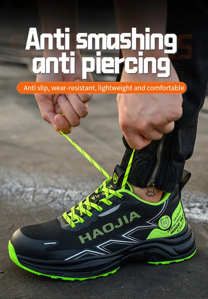 Zapatos de seguridad ligeros para hombre, antirotura, antipinchazos, zapatillas de trabajo, botas de seguridad protectoras, zapatos de trabajo con puntera de acero.