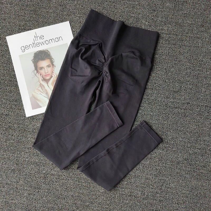 Pantalones de yoga deportivos sin costuras de cintura alta, leggings deportivos para levantar caderas, gimnasio, correr, de secado rápido, ajustados.