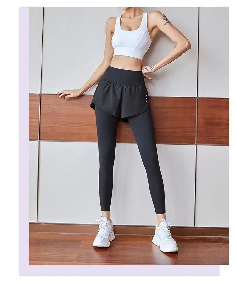 Pantalones deportivos de gimnasio para mujer, mallas de entrenamiento de yoga de cintura alta, faldas, leggings, ropa deportiva para correr, tenis, secado rápido.