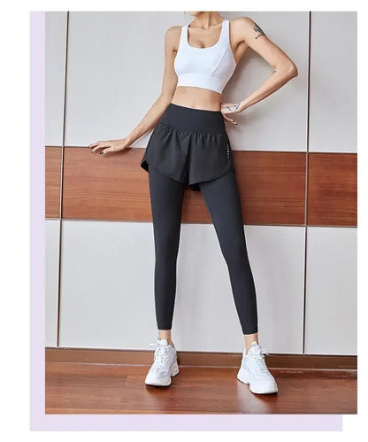 Pantalones deportivos de gimnasio para mujer, mallas de entrenamiento de yoga de cintura alta, faldas, leggings, ropa deportiva para correr, tenis, secado rápido.