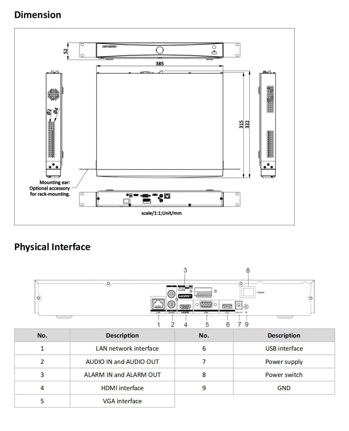 Grabador de vídeo en red (NVR) AcuSense DS-7632NXI-K2 de 8/16/32 canales 4K H.265+ 2SATA Hikvision DS-7608NXI-K2 y DS-7616NXI-K2