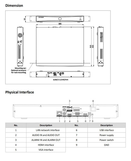 Grabador de vídeo en red (NVR) AcuSense DS-7632NXI-K2 de 8/16/32 canales 4K H.265+ 2SATA Hikvision DS-7608NXI-K2 y DS-7616NXI-K2