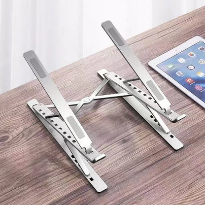 Soporte plegable y ajustable de aluminio para ordenador portátil, tableta o PC. Disipación de calor.