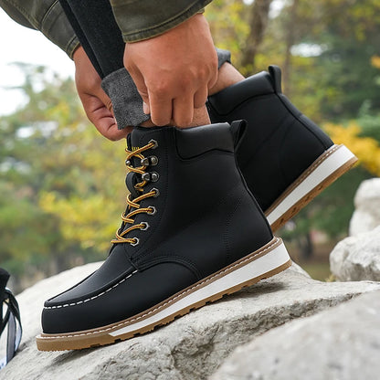 Botas de trabajo para hombre, con puntera de acero, puntera blanda, impermeables, antideslizantes, antiperforación, resistentes al deslizamiento, botas de seguridad para el trabajo.