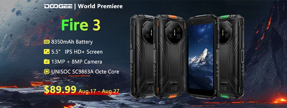 Teléfono resistente DOOGEE S Cyber ​​Pro, 12 GB de RAM, 512 GB de almacenamiento, procesador Helio G100, pantalla IPS FHD+ de 6,6" y 120 Hz, batería de gran capacidad de 10800 mAh, carga de 33 W y NFC.