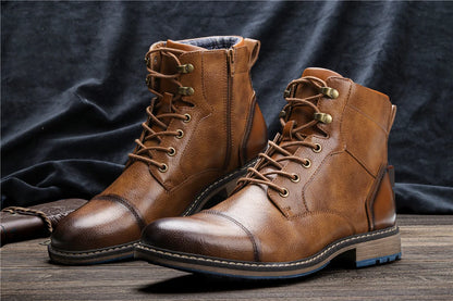 Botas retro para hombre, talla 7-13, moda 2023, cómodas botas de cuero para primavera.