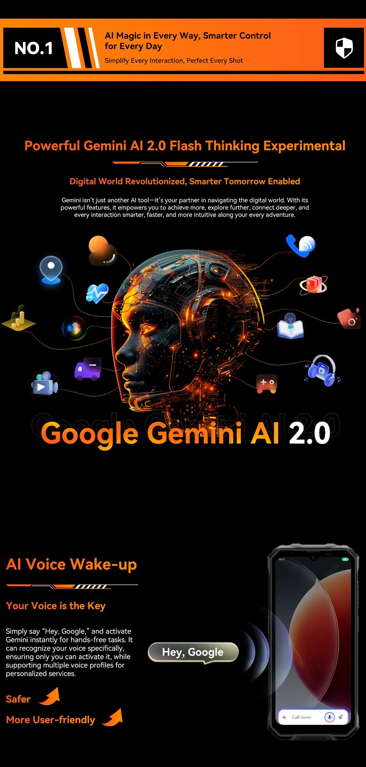 Teléfono resistente Blackview OSCAL Marine 2, 8 GB de RAM, 256 GB de almacenamiento, smartphone con IA, batería de 11000 mAh, pantalla HD+ de 6,56", procesador Unisoc T61, Android 15 y NFC.