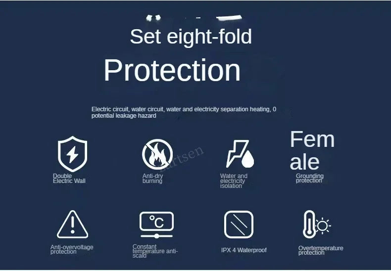 Calentador de agua eléctrico instantáneo con función de memoria, conversión de frecuencia y temperatura constante. 220 V, 4500 W.